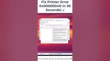 Fix Printer Error 0x00000040 in 30 Seconds! 🔧