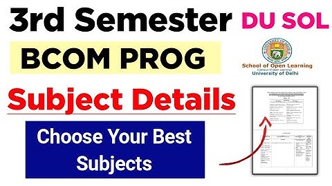 SOL BCOM PROG Third Semester Course Structure NEP | Sol Bcom Prog third semester Subjects 2023