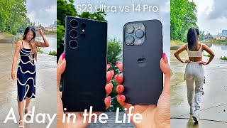 Samsung S23 Ultra vs iPhone 14 Pro | A Productive Day in the Life: Battery test,camera comp + review