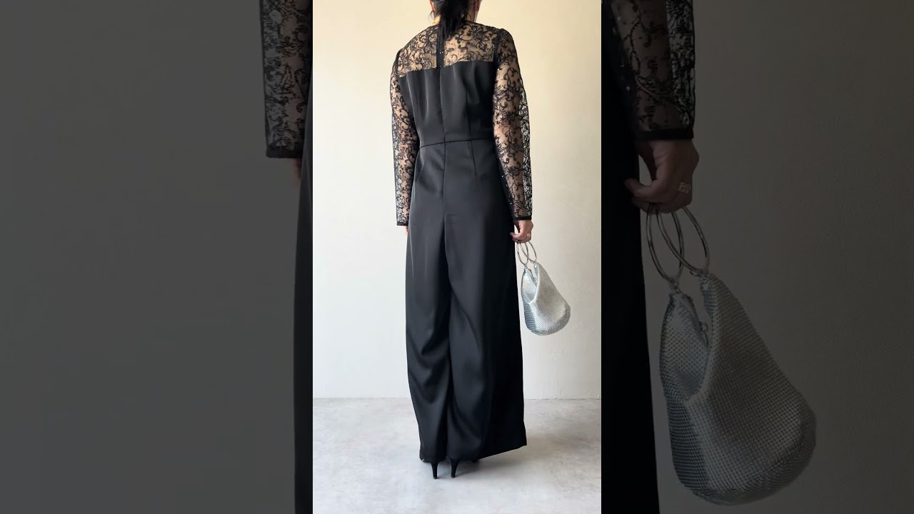 ブラックのシークエンブロイダリーパンツドレス[S] kaeneのレンタル