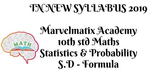 10th Maths standard deviation formula chapter 8 Statistics & probability