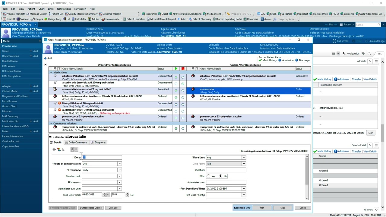 Inpatient Admission Medication Reconciliation In Cerner PowerChart Inpatient Admission Medication Reconciliation In Cerner PowerChart