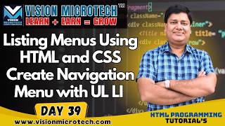 Listing Menus Using HTML and CSS | Create Navigation Menu with UL LI