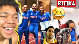 Funny Cricket Moments with MS Dhoni, Rohit Sharma, Chris Gayle...| Reaction