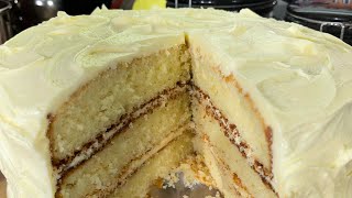 OLD SCHOOL TRIPLE LAYER VANILLA CREAM CAKE/FRIDAY NIGHT CAKE OF THE WEEK SEGMENT