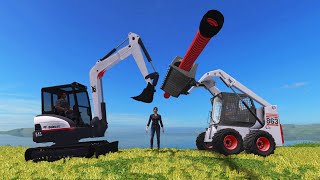 Mini Excavator and Bulldozer Jaws installs the Sewage System | Small Construction Vehicles