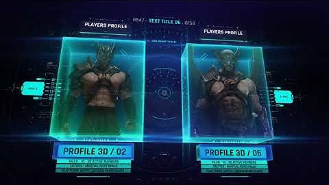 HUD UI 2d 3d Player 3&4 for After Effects 2023