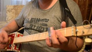 3-string cigar box guitar demo -- acoustic (E-B-E tuning)