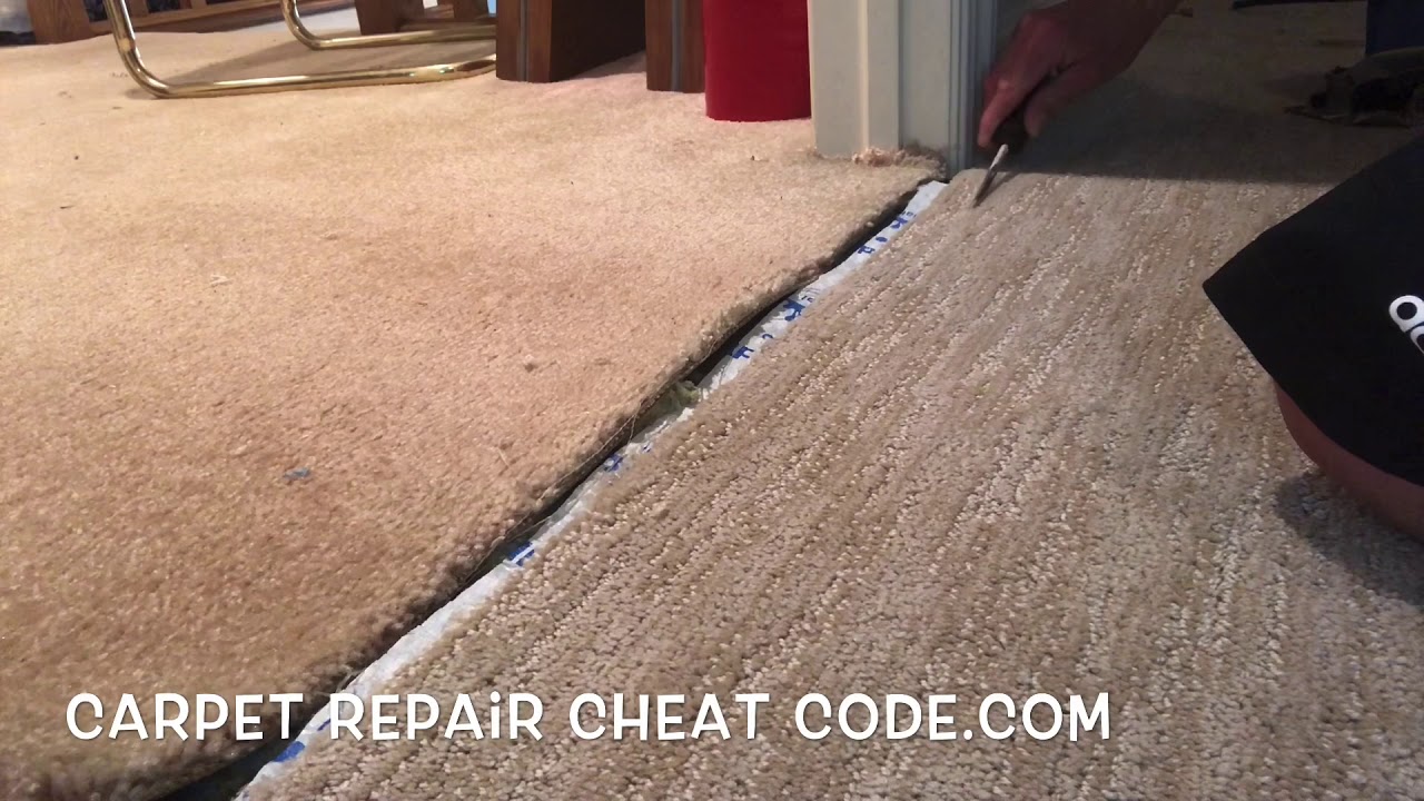 How To Stretch Out Carpet How To Patch Carpet In A Doorway - YouTube