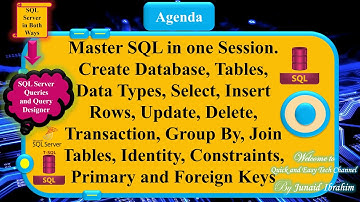 Master SQL in one Session Create Database, Tables, Data Types, Select, Insert, Update, Delete, Keys.