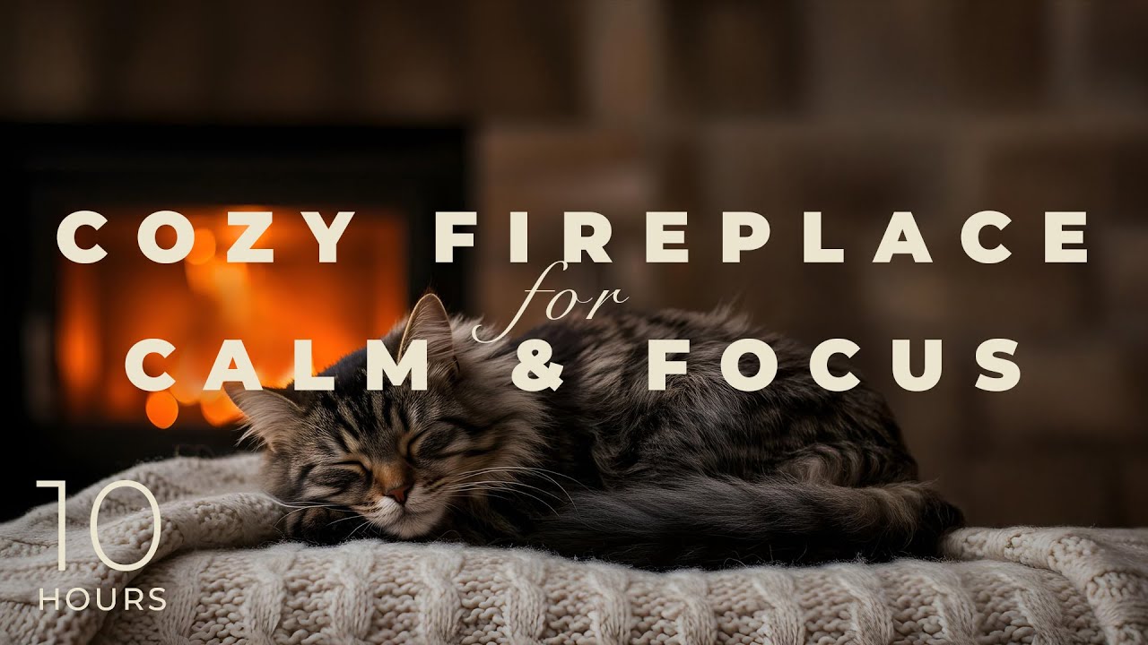 Cozy Fireplace Ambience for Calm and Focus- 10 HOURS