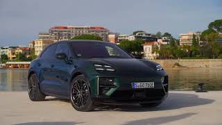 The new Porsche Macan Turbo Exterior Design in Racing Green