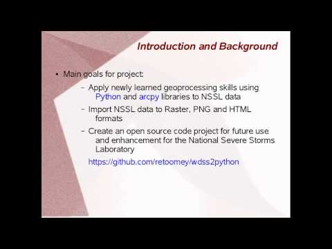 GIS 540 GIS Programming Video 1