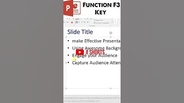 How to use Function F3 Key In PowerPoint #shorts