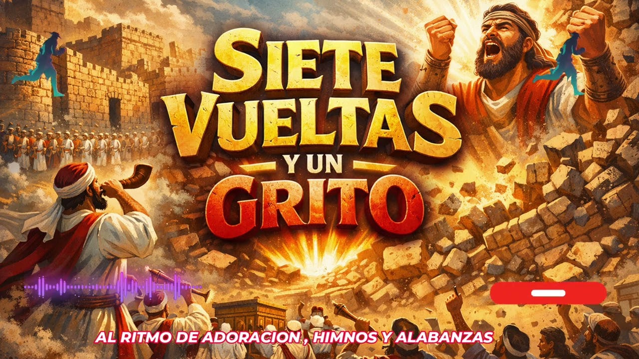 SIETE VUELTAS Y UN GRITO. Al Ritmo de Adoración, Himnos y Alabanzas  #jesus #jesuschrist #fe #fé #rd