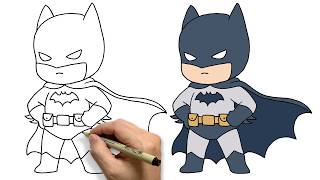 Drawing Chibi Batman Fast & Easy | Super Hero Sketch