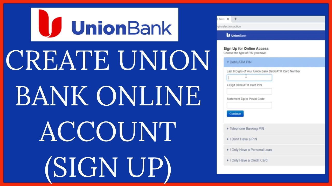 Union Bank Sign Up | Union Bank Net Banking Registration 2022 - YouTube