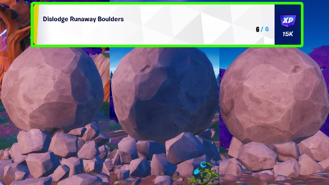 How to EASILY Dislodge Runaway Boulders (6) | Fortnite Week 12 Challenge Guide