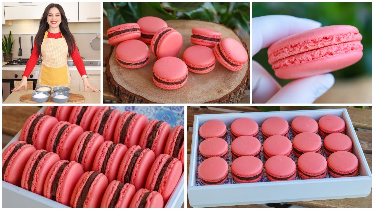 ماكارون ناجح من أول مرة بطريقة سهلة ومفصلة مع جميع الأسرار وبدون تعقيدات محشي بغاناش الشكلاطة روعة😋