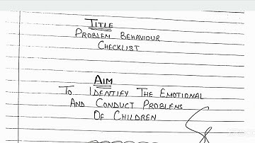 How to do scoring of Problem Behaviour Checklist (PBCL)