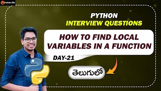 How to Find Local Variables in a Function | Python Interview Questions in Telugu