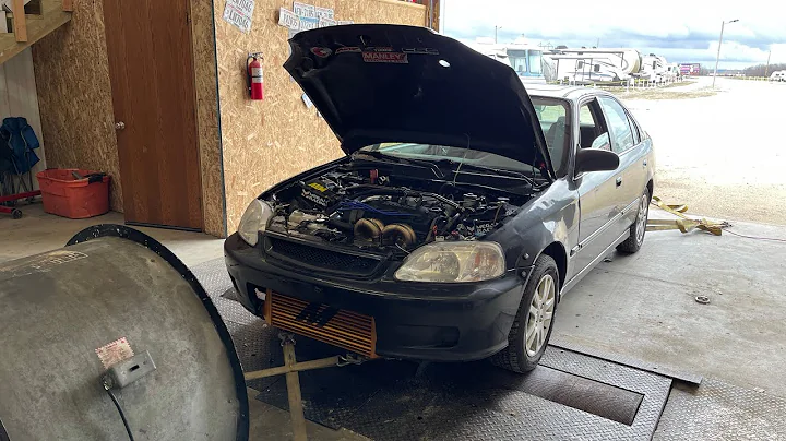 We Made BIG HIGH HP On A D16 Y8 Turbo SLEEPER 4 Door Sedan Honda Civic ! Dyno Tune Hondata S300