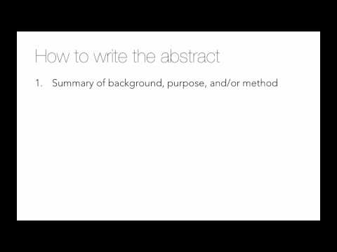 Video: How To Make A Title Abstract