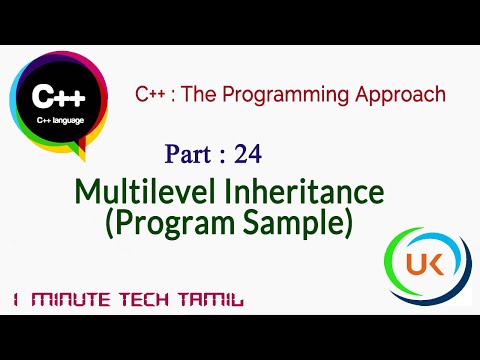 MULTILEVEL INHERITANCE | TAMIL | PART 24 | C++ PROGRAMMING APPROACH