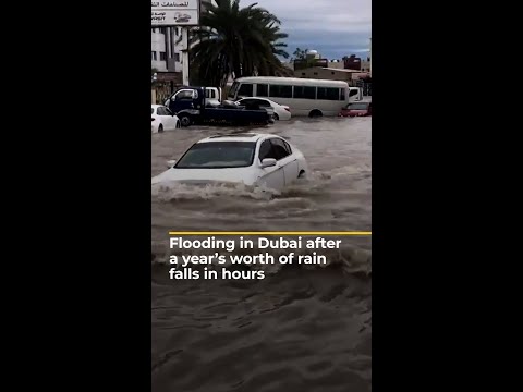 Flooding in Dubai after a year’s worth of rain falls in hours| #AJshorts