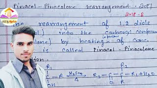 Pinacol-Pinacolone  Rearrangement  Most Imp Q Part 1 Bsc 2nd  Organic Chemistry  by Vipul sir