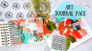 Mixed Media Art Journal Page with Handmade Collage Papers