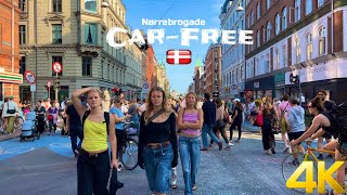 Fantastic Car-Free Sunday At Nørrebrogade | Coolest Place in Copenhagen Denmark | 4k Walk | Sep 2023