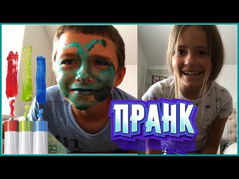 ПРАНК НАД ДРУГОМ , РИСУЕМ КРАСКОЙ НА ЛИЦЕ - А ОН СПИТ.ВИДЕО ДЛЯ ДЕТЕЙ
