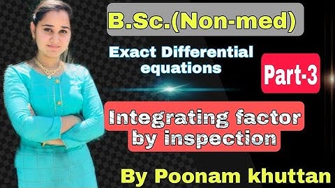 Integrating Factor By Inspection