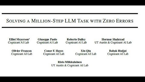 CognizantAI Lab Smashing Intelligence. 1 Million LLM Steps with ZERO ERRORS!