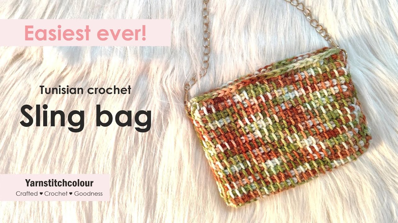 Tunisian crochet Sling bag I Wish I knew it was this easy when I started