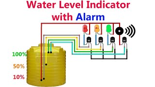How to make Simple Water Level Indicator with Alarm