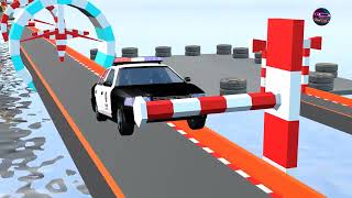 Police Car JCB Tractor Truck and Bus 3D Vehicles Matching Game