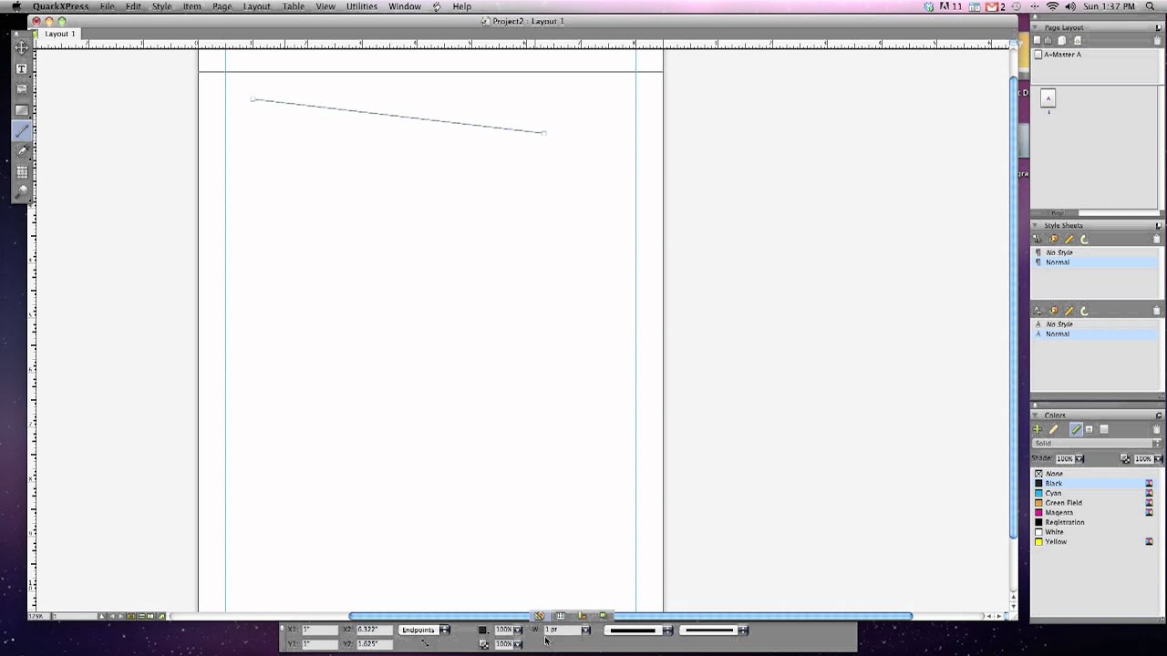 QuarkXPress 11 - Line tool