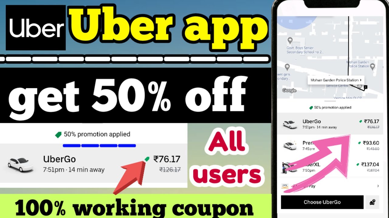 Uber coupon code | Uber get flat 50% off | uber new user promo code | uber  app | uber offer details - YouTube