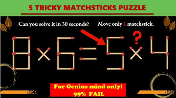 Brain Test I Solving Matchstick Puzzle #26 I 5 Tricky Matchstick Puzzle II 8 x 6 = 5 x 4