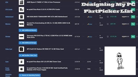 Designing my PCPartPicker list 