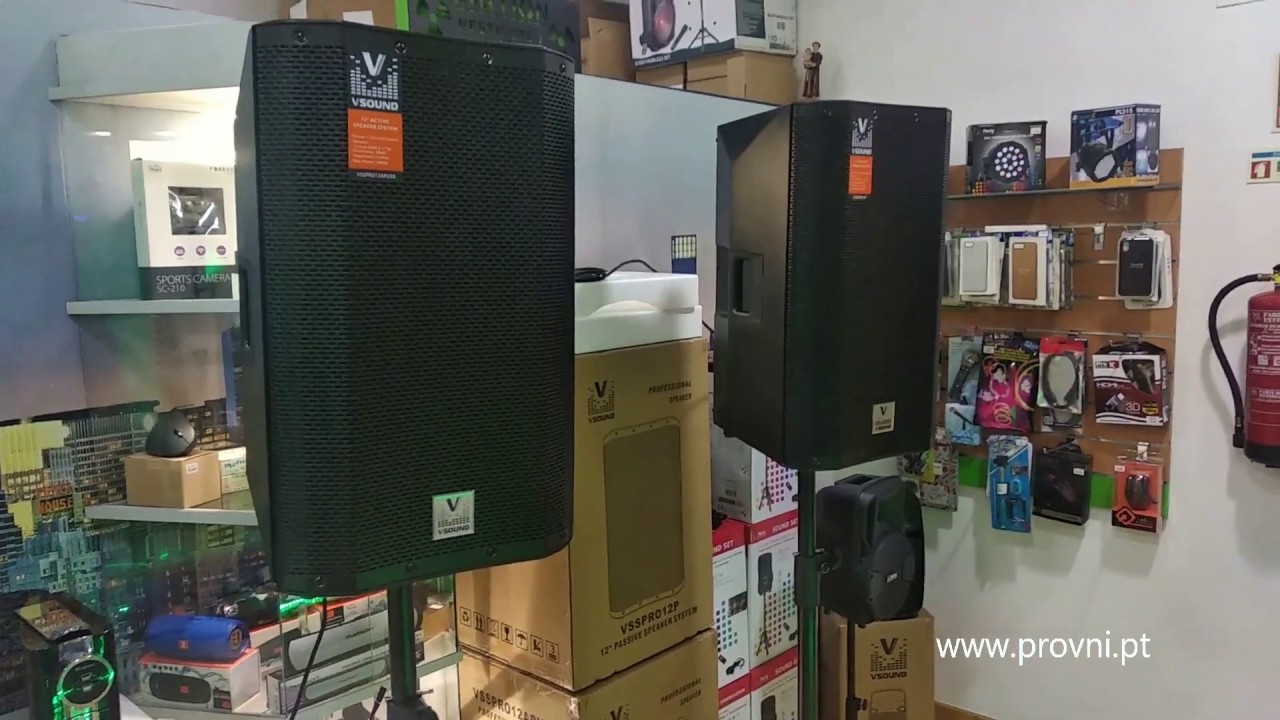 Conjunto Colunas Amplificado PRO 2×12″ 1100W – VSOUND