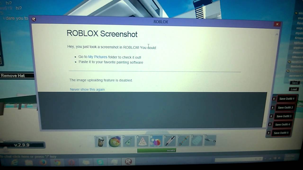 roblox take screenshots