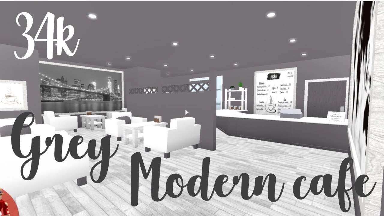 Bloxburg Grey Modern Cafe Youtube