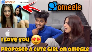 Flirting With Cute Girls On Omegle In Front Of Her😍  *🤬