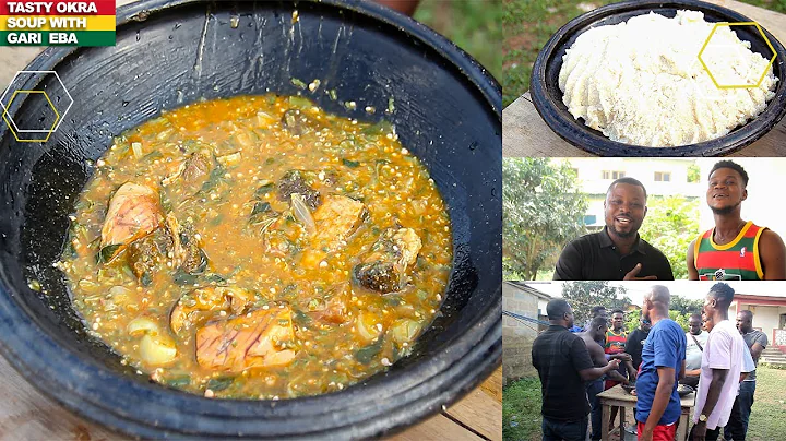 Ghanaian Chop Bar Okro Soup | Easy Step By Step |  Tasty Okra Soup With Gari Eba