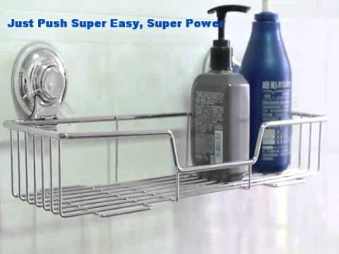 Wholesale Push lock suction kitchen storage/bathroom shelf - YouTube