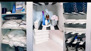 SMALL LINEN CLOSET ORGANIZATION| LINEN CLOSET REFRESH