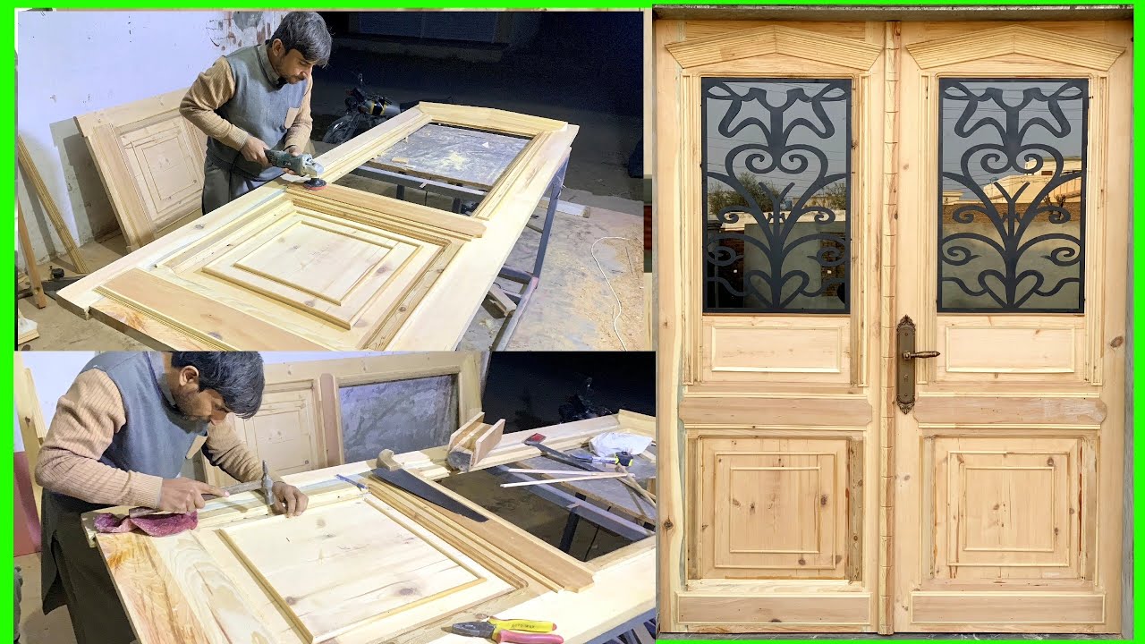 Creative Design For Solid Wood Door Making | Home Entrance Double Door ...